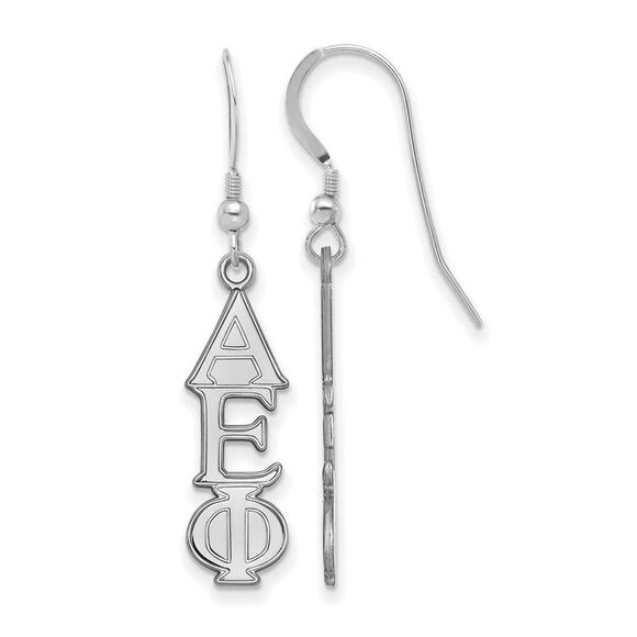 Sterling Silver Alpha Epsilon Phi Dangle Medium Earrings - Picture 1 of 3
